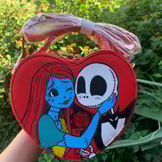 Jack and Sally hand painted Heart bag
