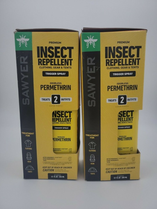 (2) Sawyer SP649 Permethrin Premium Insect Repellent 12 Oz. Spray for gear
