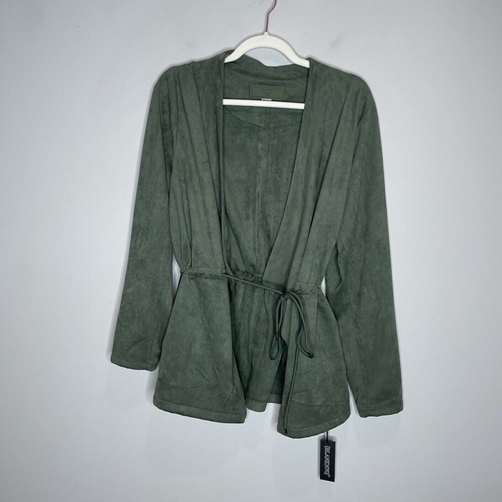 NWT Blank NYC Faux Suede Drapery Jacket Green Size XL