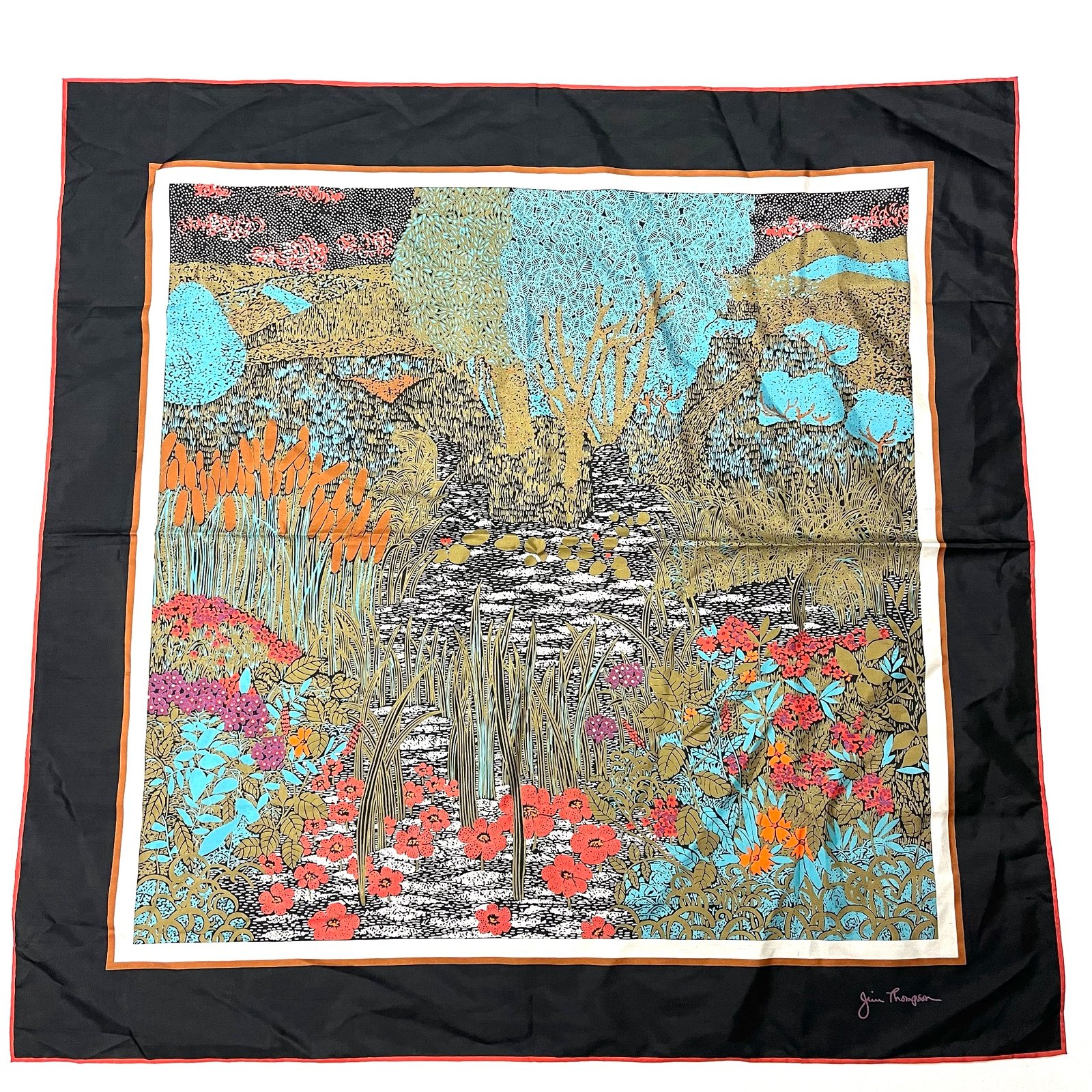 Jim Thompson Floral Silk Scarf