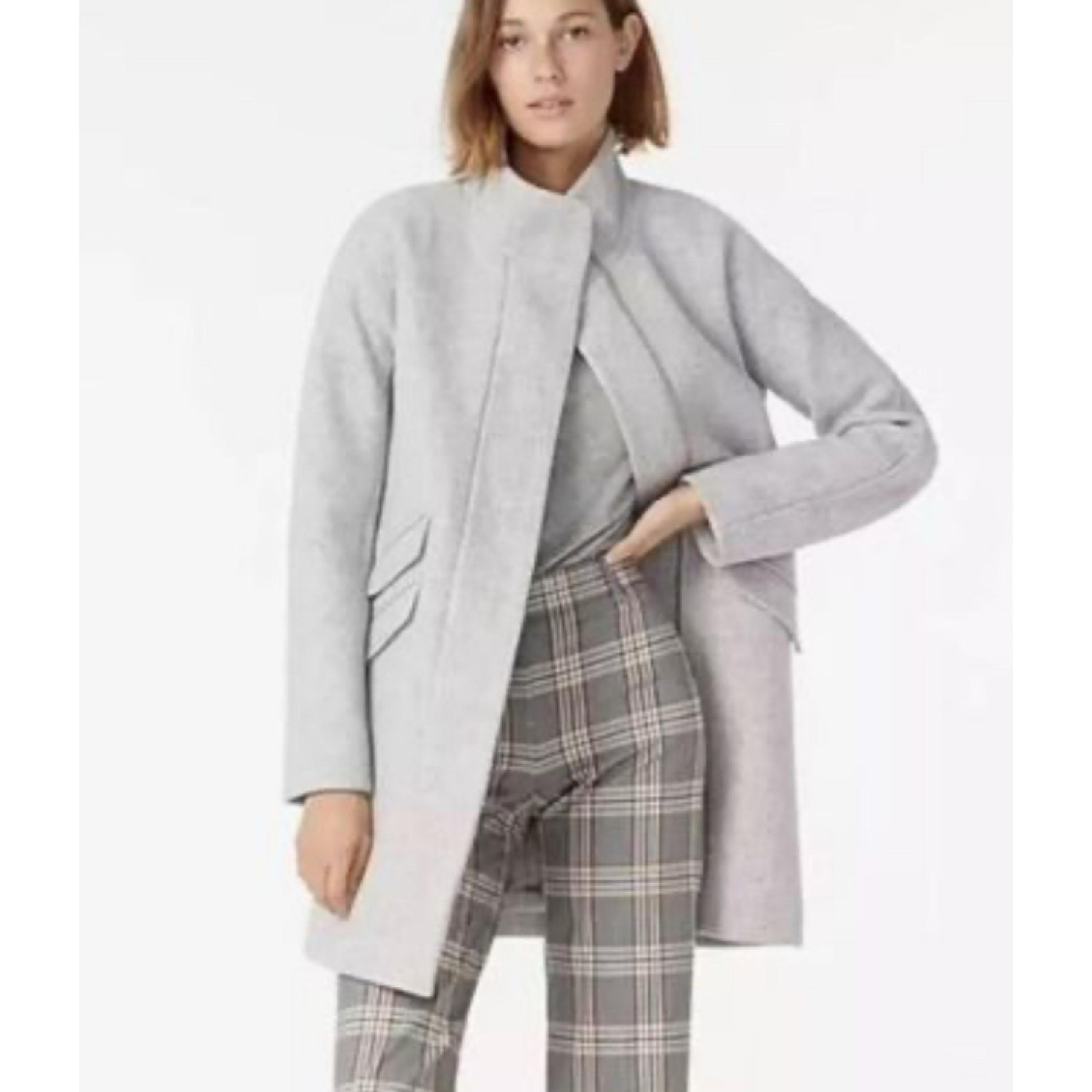 J Crew Cocoon Coat Italian Stadium Cloth Wool Blend Nello Gori Grey Classic 00
