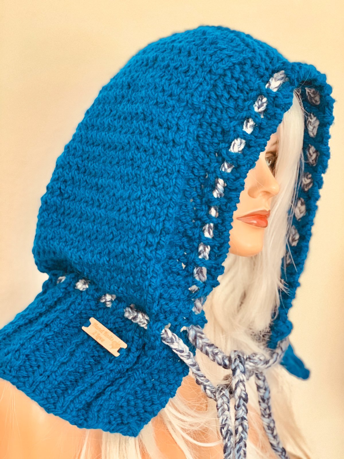 Hand Knits 2 Love Hoodie Hat Fringe