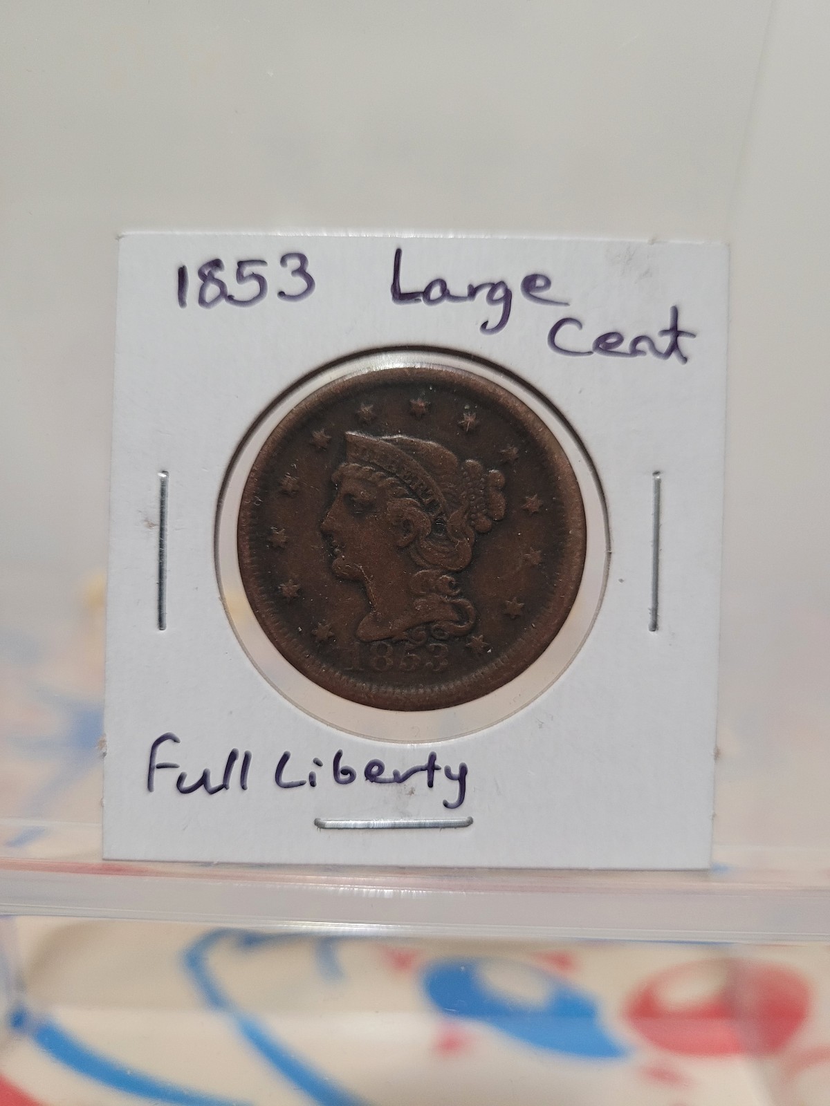 1853 U.S. Braided Hair Large Cent Coin Braided Hair Large One Cent Coin