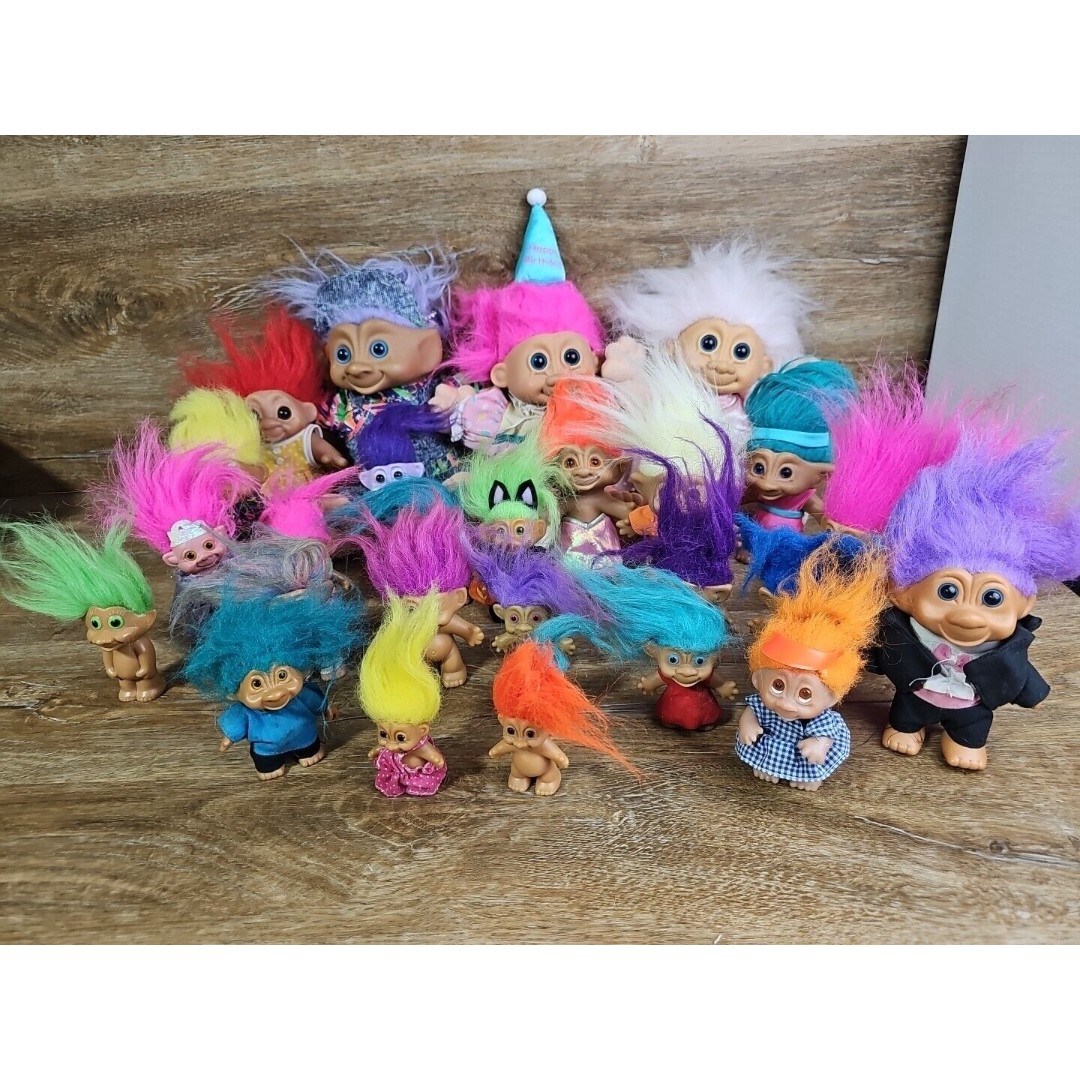 Vintage Troll Dolls Russ, DAM, TNT - 90s 80s Figures Lot Of 28