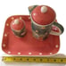 April Cornell Tea Set Ceramic Vintage Sugar Creamer Tray Floral Polka Dots 2002.