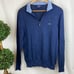 Vineyard Vines Blue Ribbed Quarter Zip Long Sleeve Sweater S