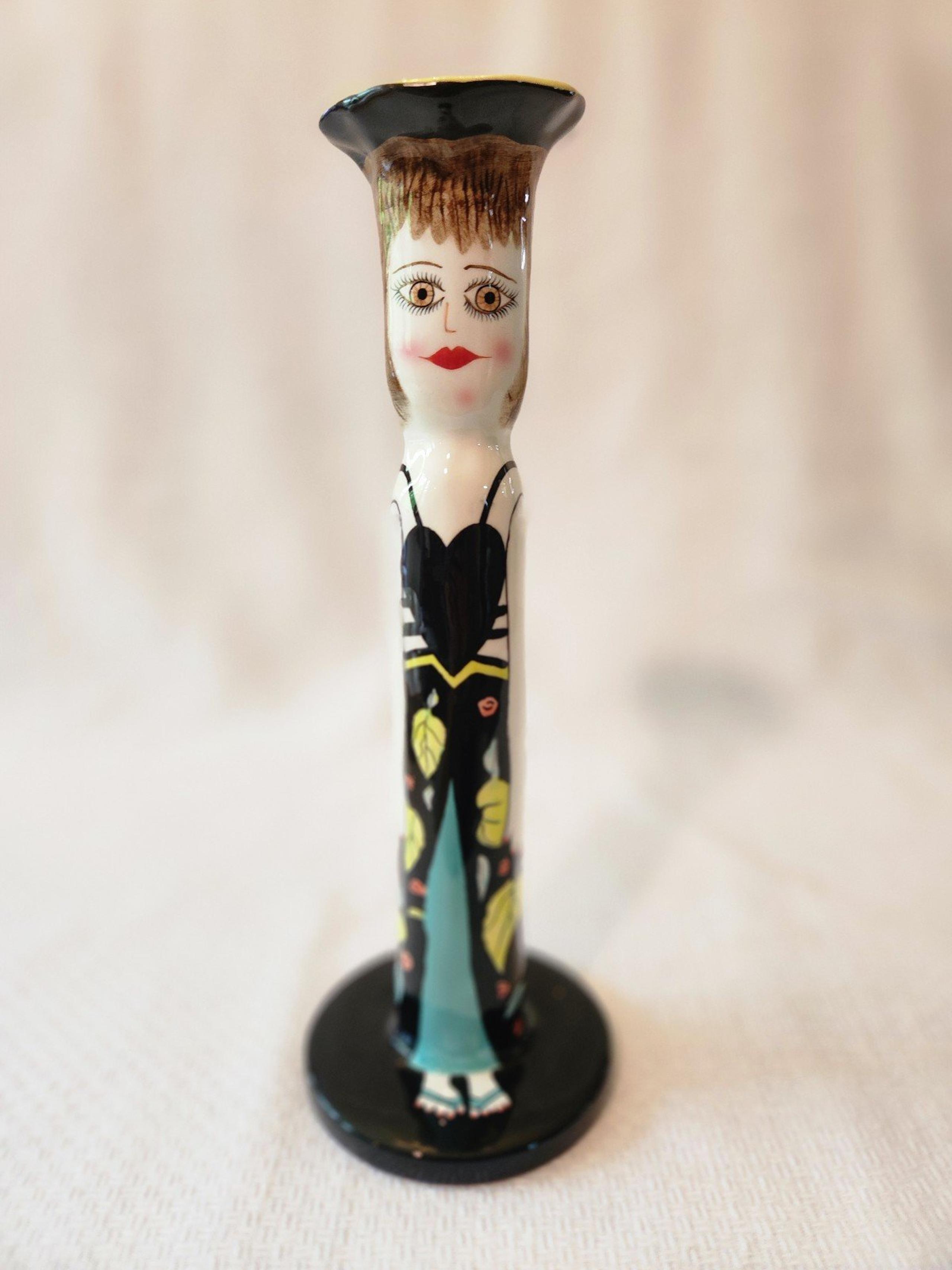 Candlestick or Vase by Bella Casa Susan Paley Ganz Lady in Flipflops "Sara"