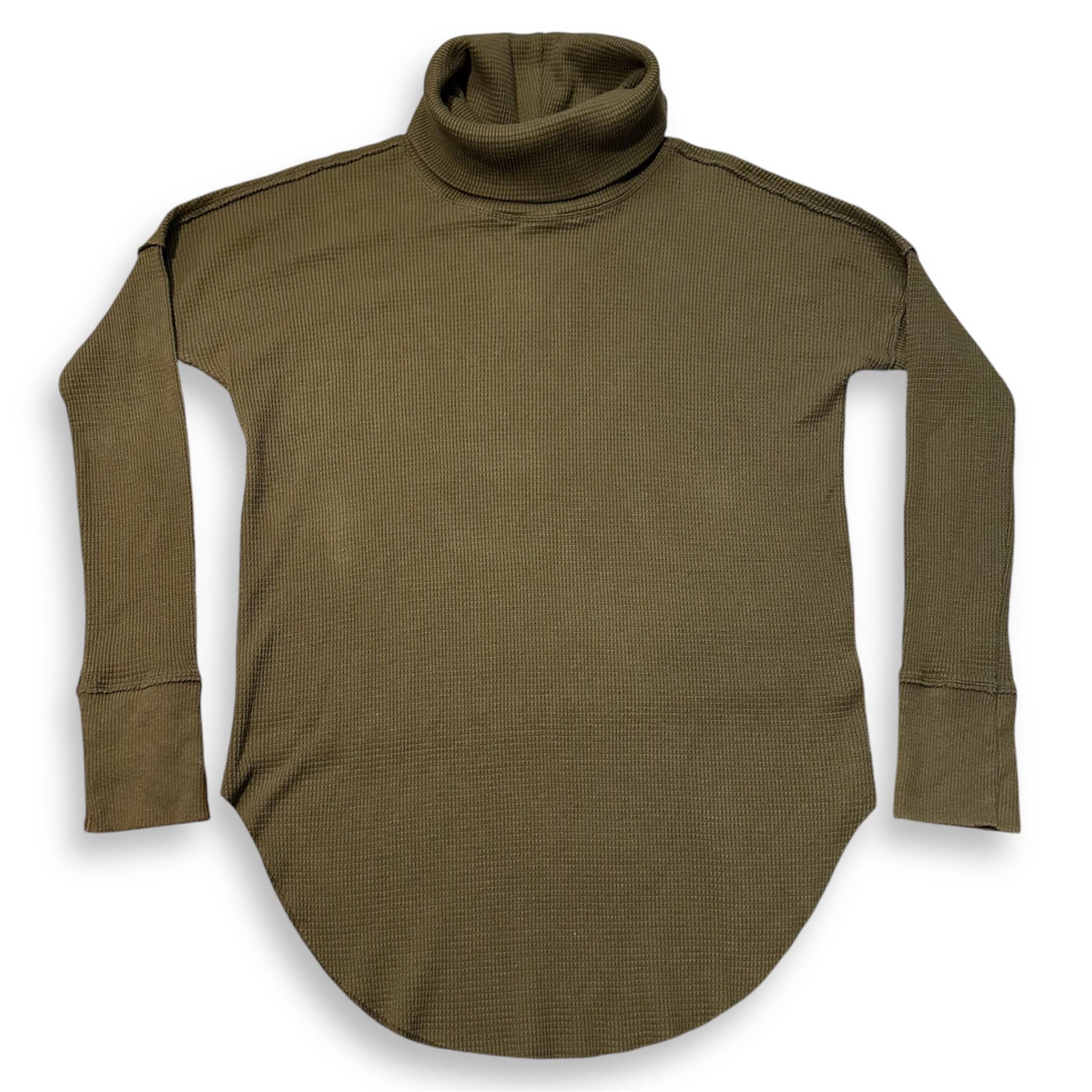 ARITZIA TNA Thermal Knit Tapered Cowlneck Long Sleeve Top