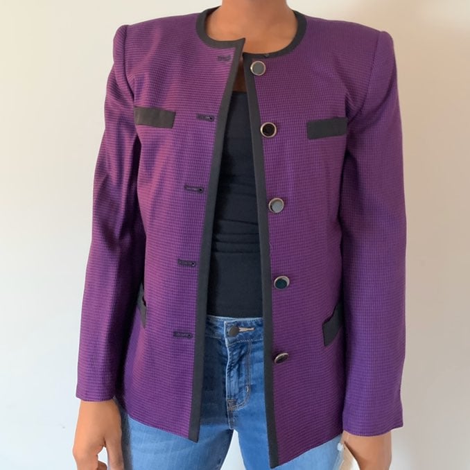 Purple and Black Hounds Tooth Business S