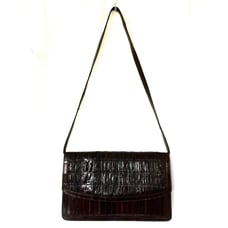 Eel Skin Clutch Bag Handbag Burgundy Red