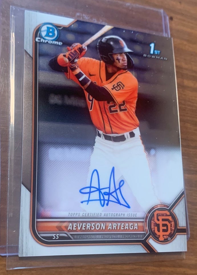 Aeverson Arteaga 2022 Bowman Chrome RC AUTO # CPA-AA San Francisco Giants