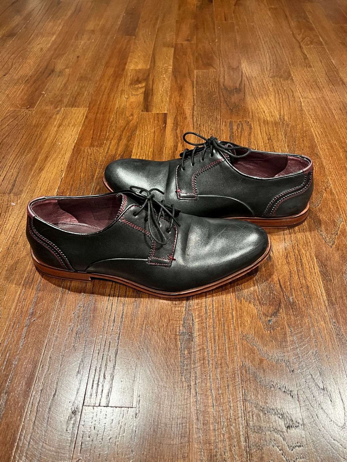 Ted Baker London Plain Toe Derby Men’s Black Leather Shoe