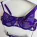 Purple & Gold Floral Lace Underwire Bra & Adjustable Panty Lingerie Set