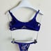 Purple & Gold Floral Lace Underwire Bra & Adjustable Panty Lingerie Set