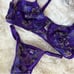 Purple & Gold Floral Lace Underwire Bra & Adjustable Panty Lingerie Set