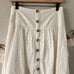 Anthropologie Maeve Vanderbilt Eyelet White Button Down Midi Skirt Boho Coquette