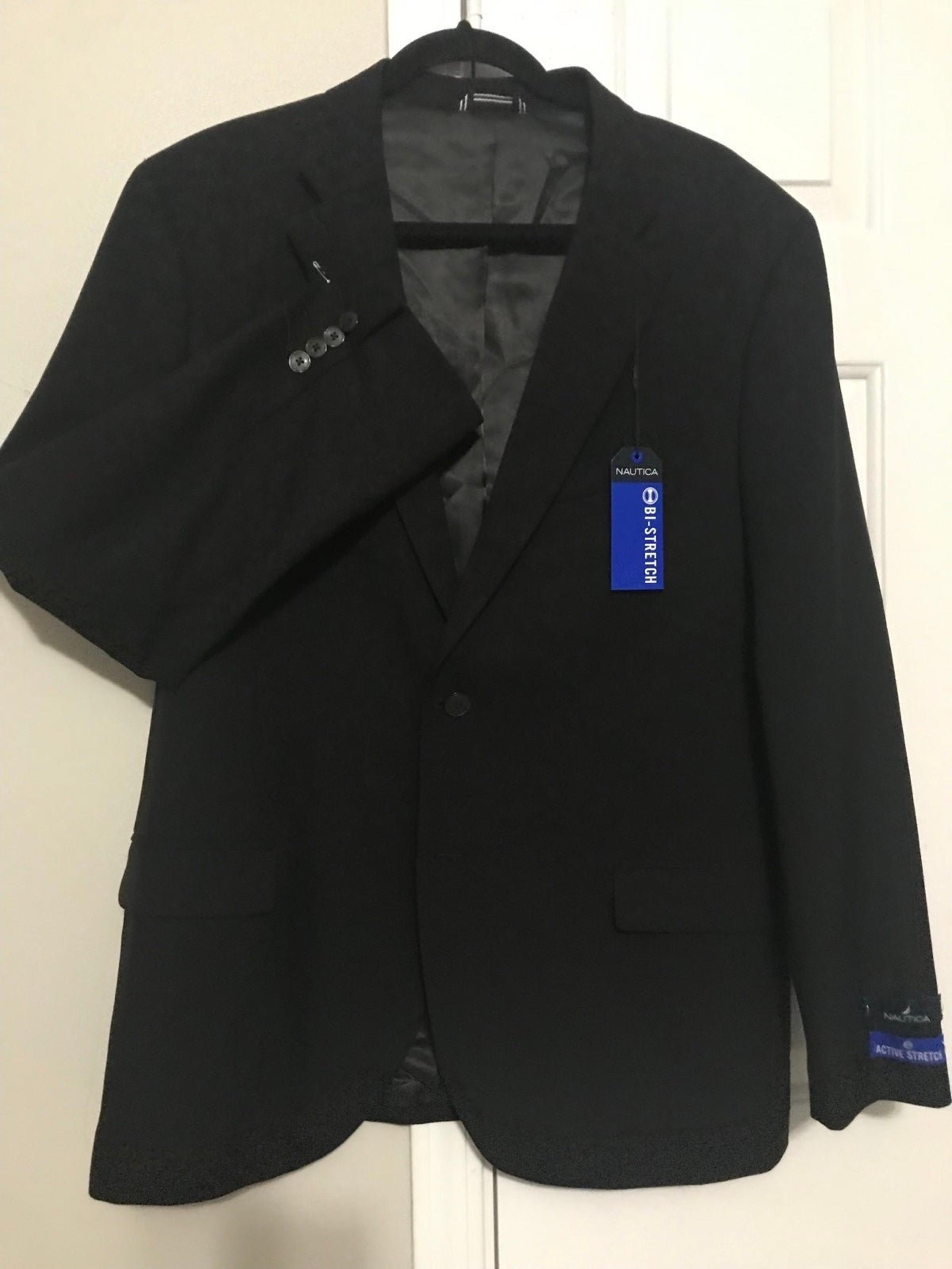 MODERN FIT NAUTICA BI-STRETCH MEN SUIT BRAZER. AUTHENTIC FOR GENTLEMEN WEAR.