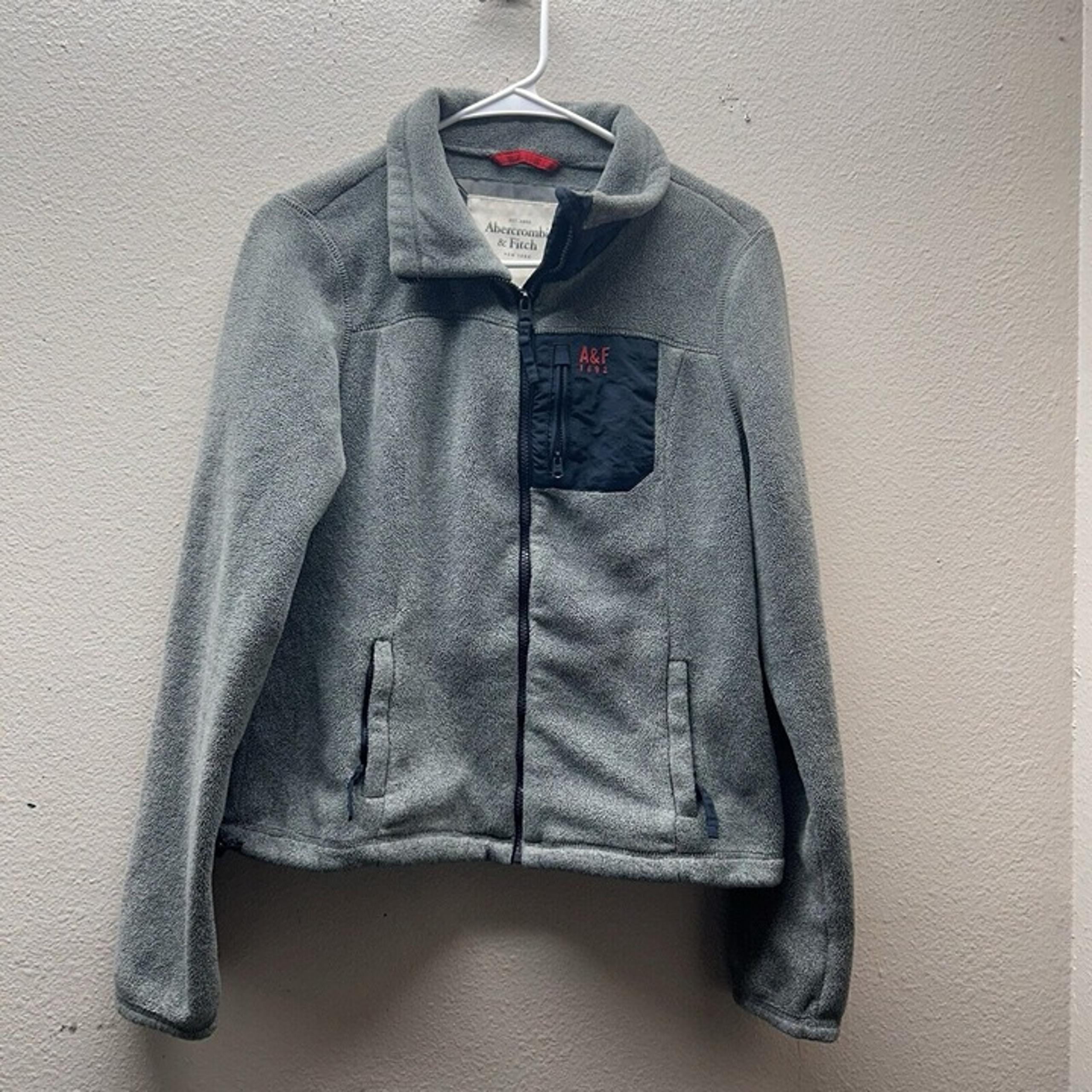 Abercrombie & Fitch Gray Jacket Fleece Weather Warrior Womens Sz S Y2K