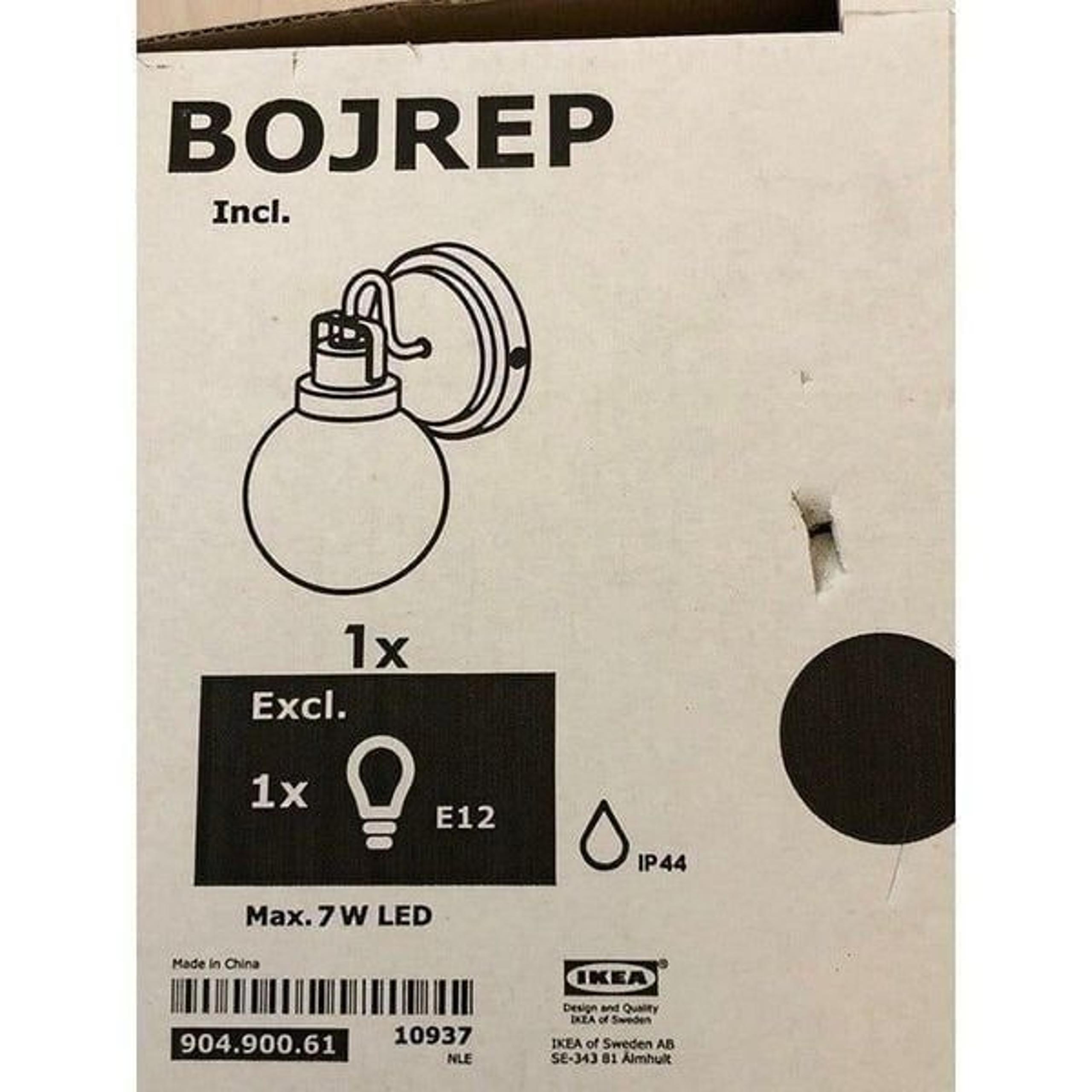 IKEA BOJREP Wall Lamp Black New Hardwire Installation