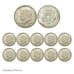 (LOT OF 10) 1965-1969 JFK Kennedy Half Dollar - Circulated - 40% Silver