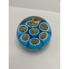 Vintage Murano Millefiori Paperweight w/Seven Large Flower Canes House Of Goebel