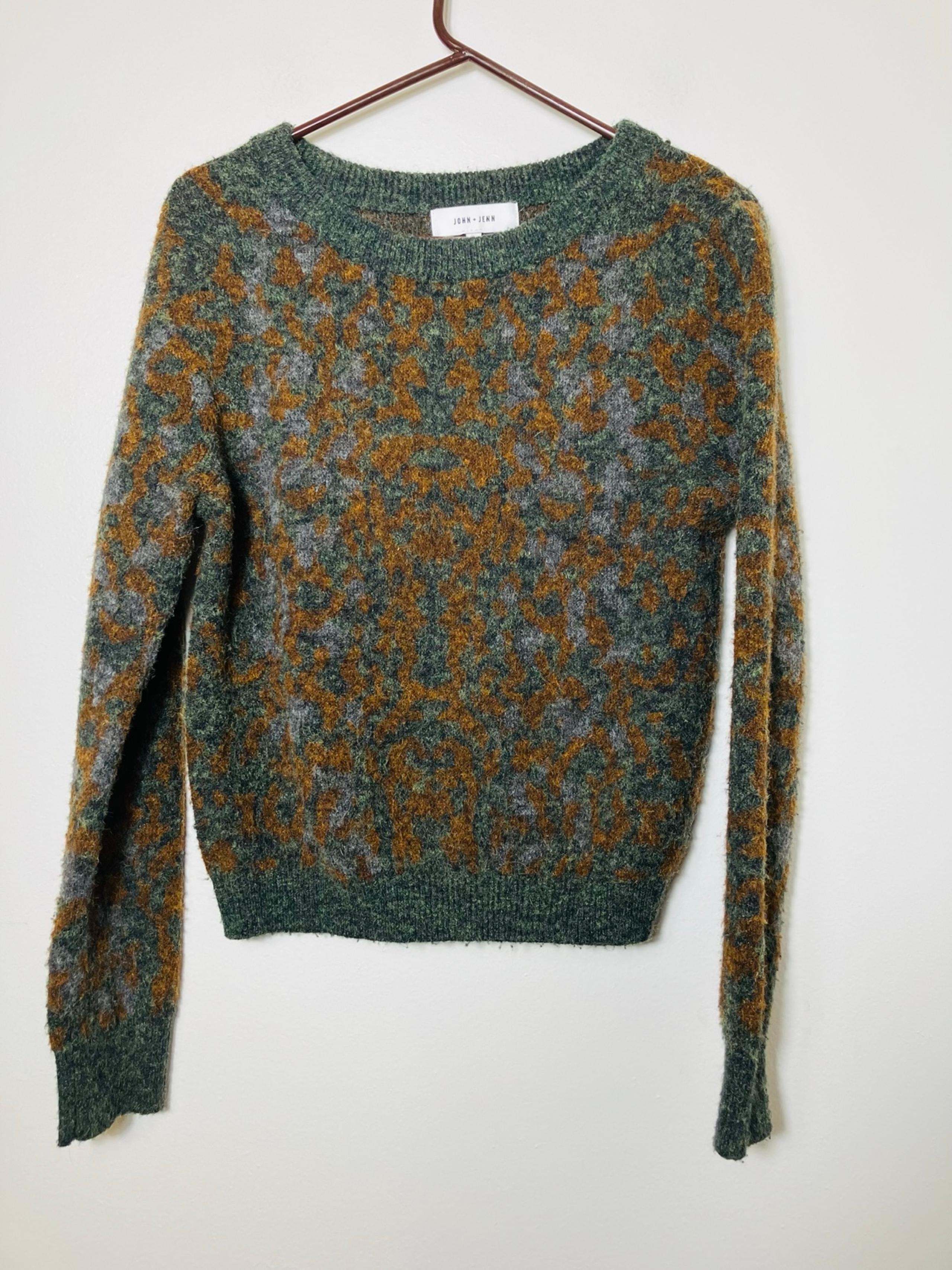 Anthropologie JOHN + JENN Grandpa Sweater Women’s Sz S Knit Crew Neck grandpacor
