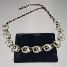Vintage M.o.P. Leaf Rhinestone Choker