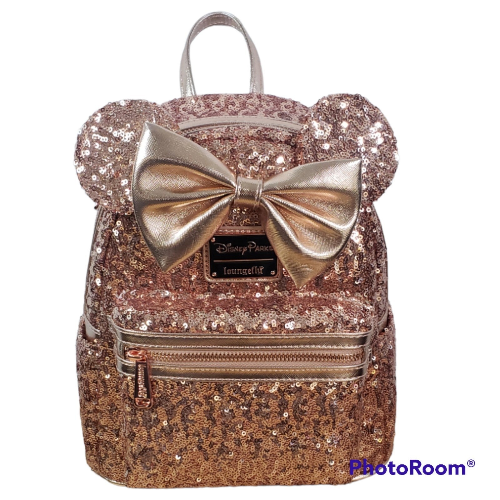 Rose gold sequin store minnie mouse backpack