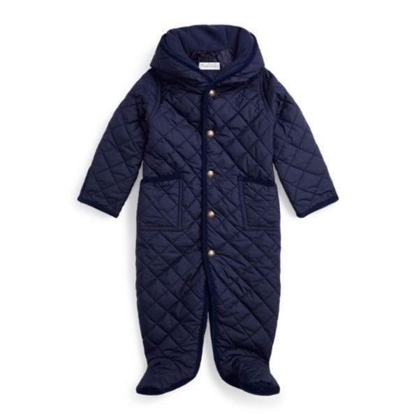 New Ralph Lauren Navy Blue Hooded Barn Bunting Baby Boy Jacket Coat Size 9M NWT