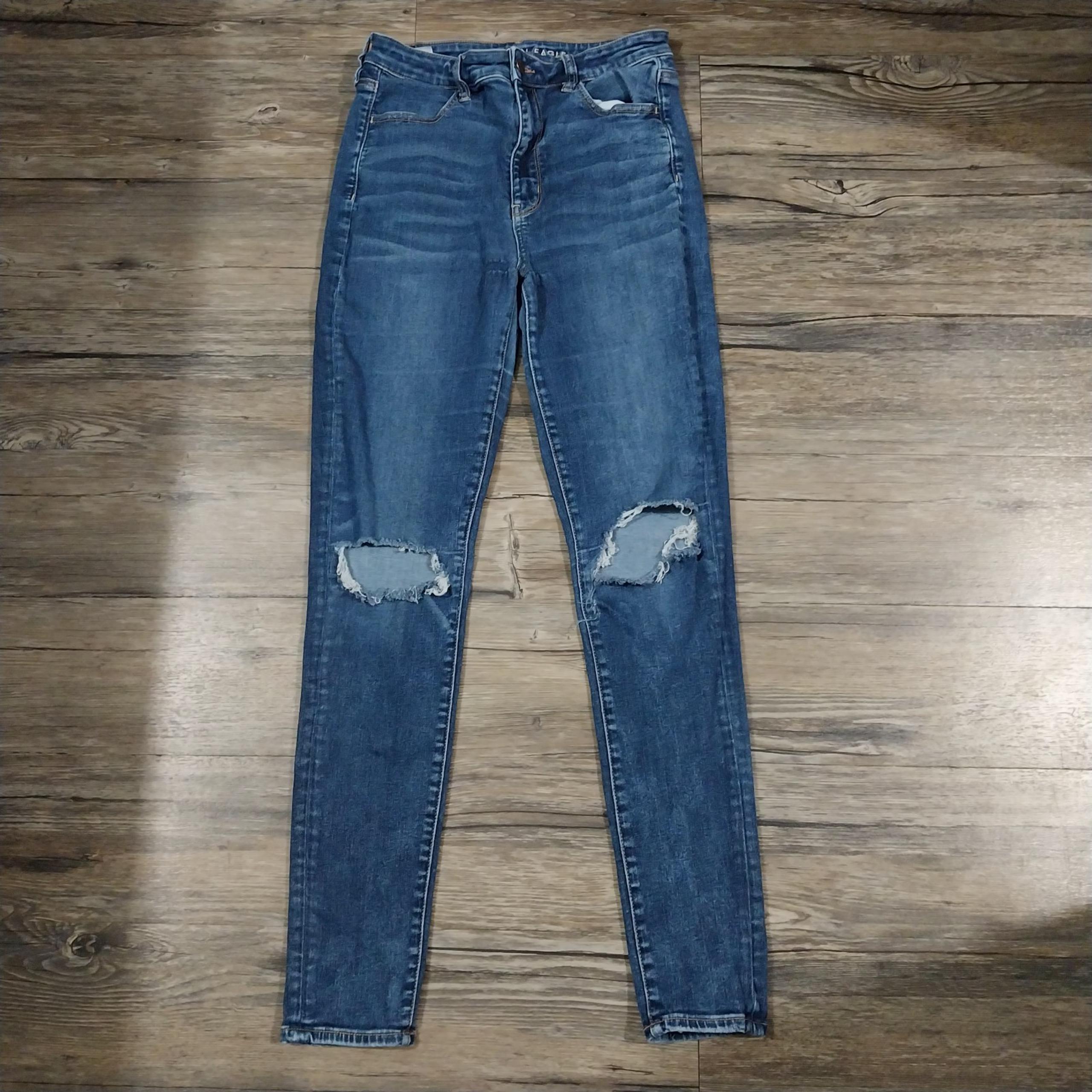 American Eagle Super Hi Rise Jeggings Size 10 Womens Next Level Stretch Jeans