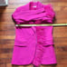 Michael Kors Feather Trim Crepe Boyfriend Blazer Deep Fuchsia Pink Size 2