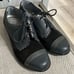 NAOT Leather Suede Oxford Shoes Cap-Toe Ruffled Women Sz 36/5.5