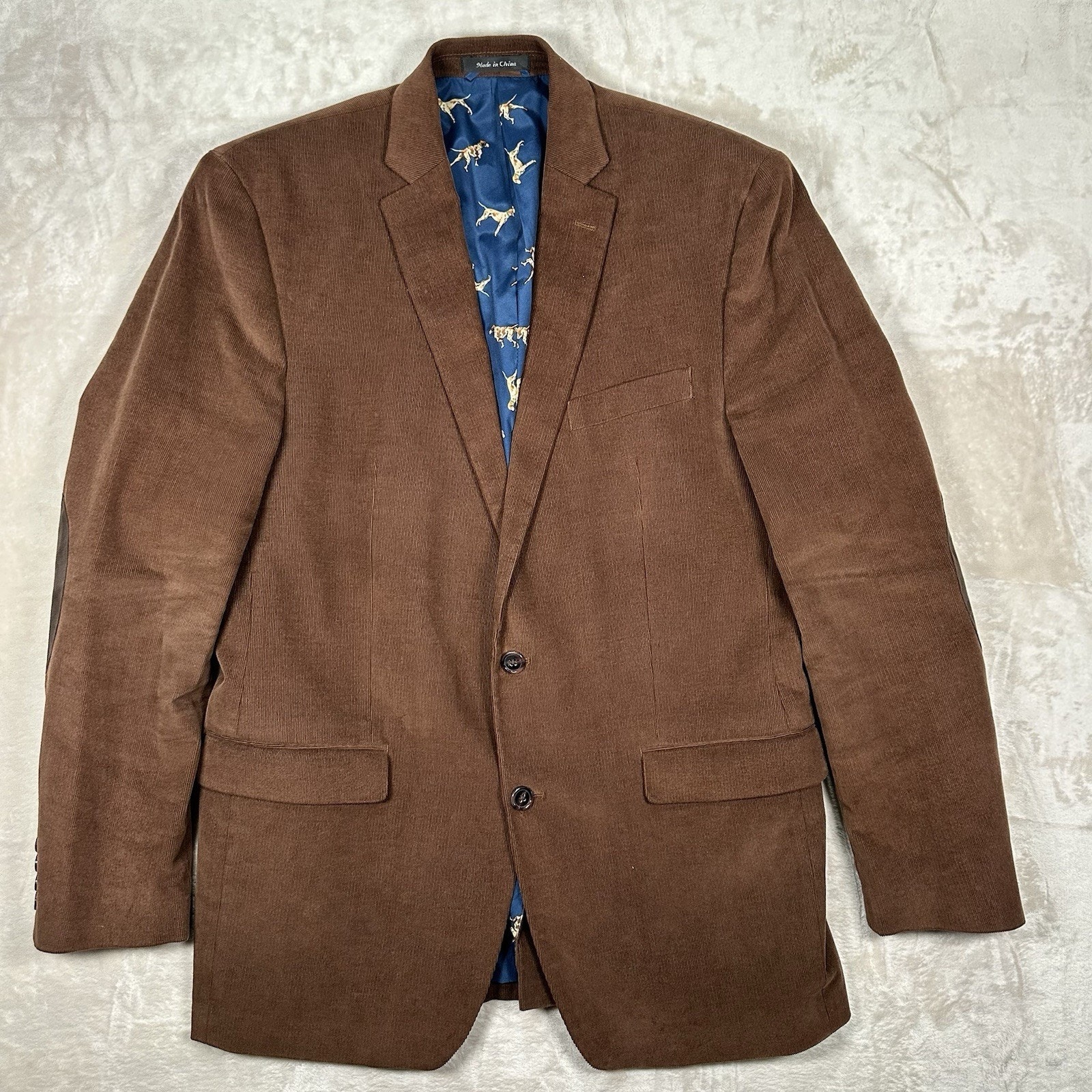 Lauren Ralph Lauren Sport Coat Brown Corduroy Elbow Patches Dog Liner Blazer 42L