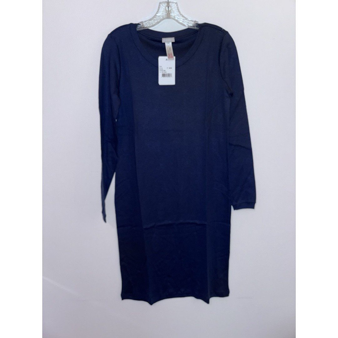 Hanro Cotton/Cashmere Flora Long Sleeved Blue Nightgown Size Small