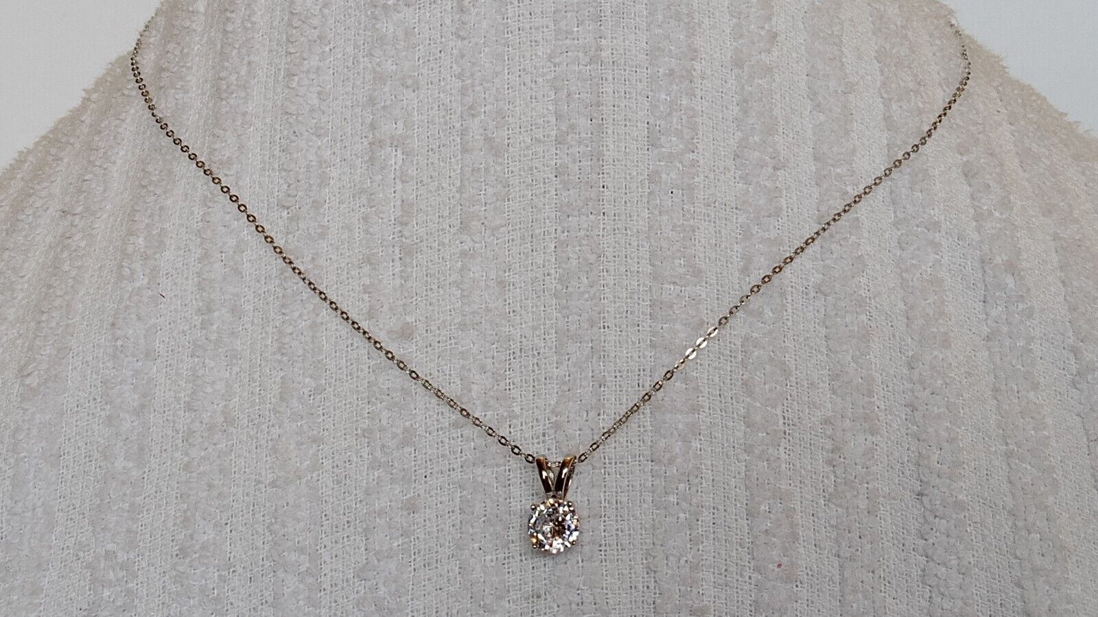 7 mm Lab Diamond 925 Sterling Silver Pendant Necklace 17 in Stunning
