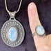 Beautiful Sterling Silver Rainbow Moonstone Necklace and Ring Set
