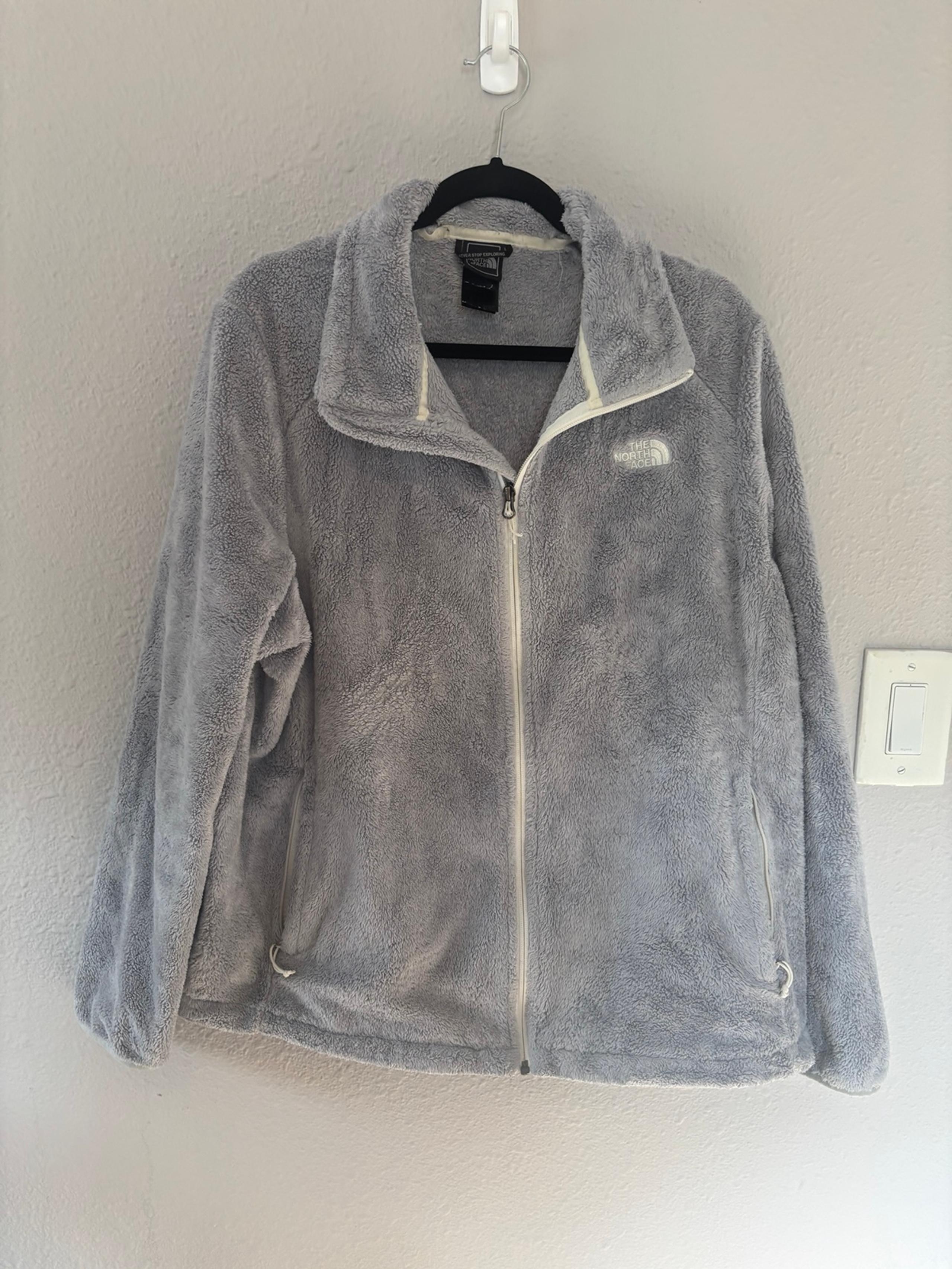 The North Face grey fleece full zip jacket size women's XXL. Some wear but overa