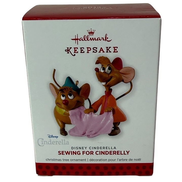 NIB Sewing for Cinderelly Cinderella Mice Disney Hallmark Ornament 2013 QXE3755