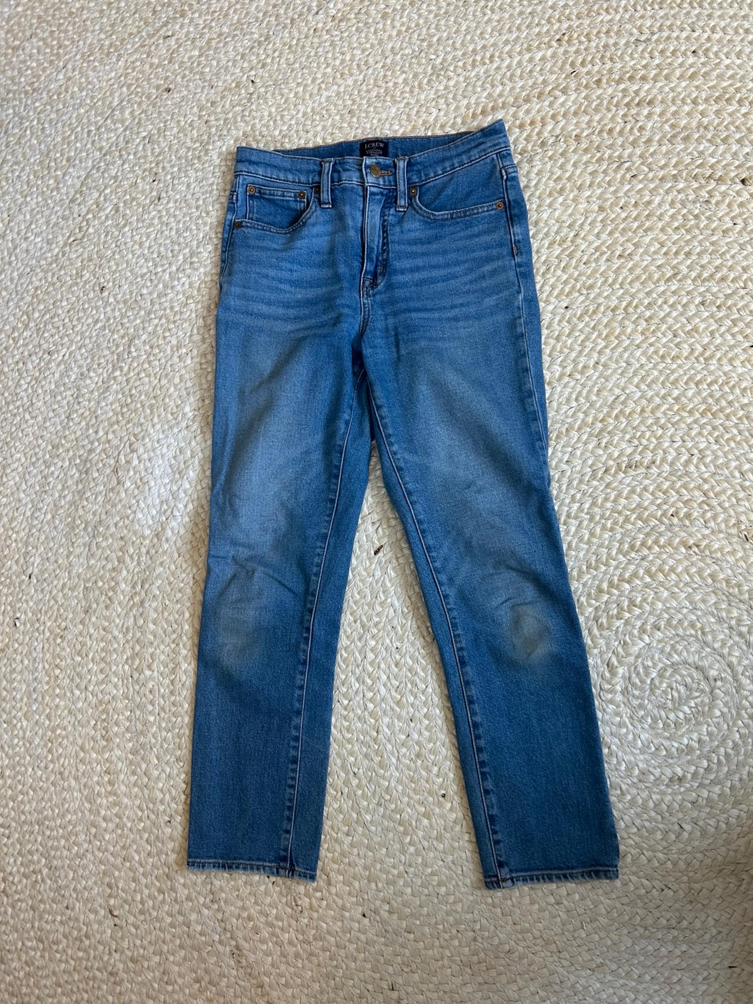 J. Crew women’s essential straight jeans pants denim pant high rise 25