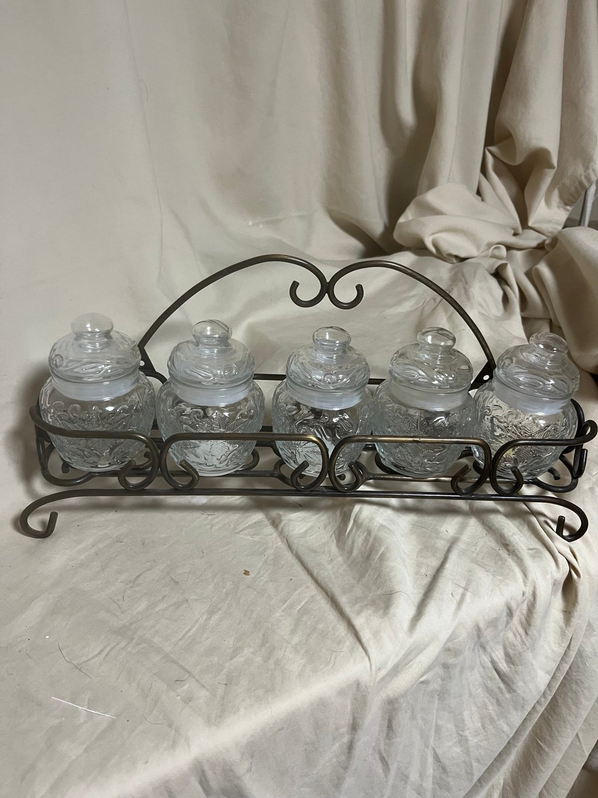 Princess House Fantasia Spice Rack Set w/5 Spice Jars
