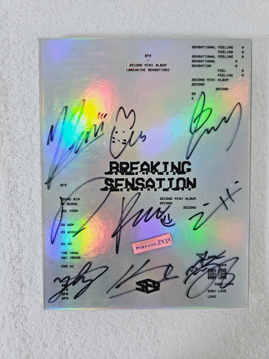 SF9 Breaking Sensation Signed Promo Album Autographed + Message