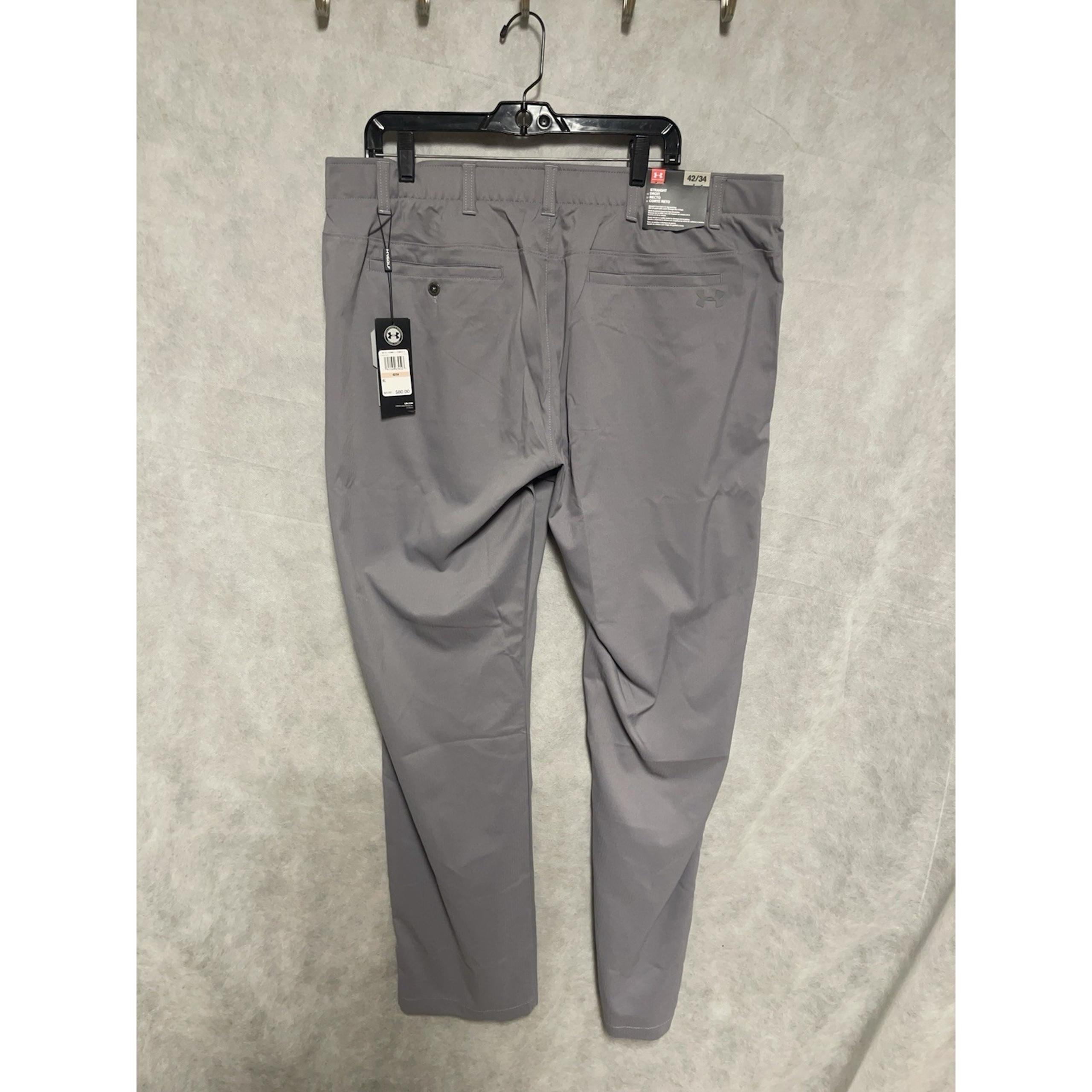 NWT Under Armour Pants Men 42X34 Gray Showdown Performance Active Golf Stretch
