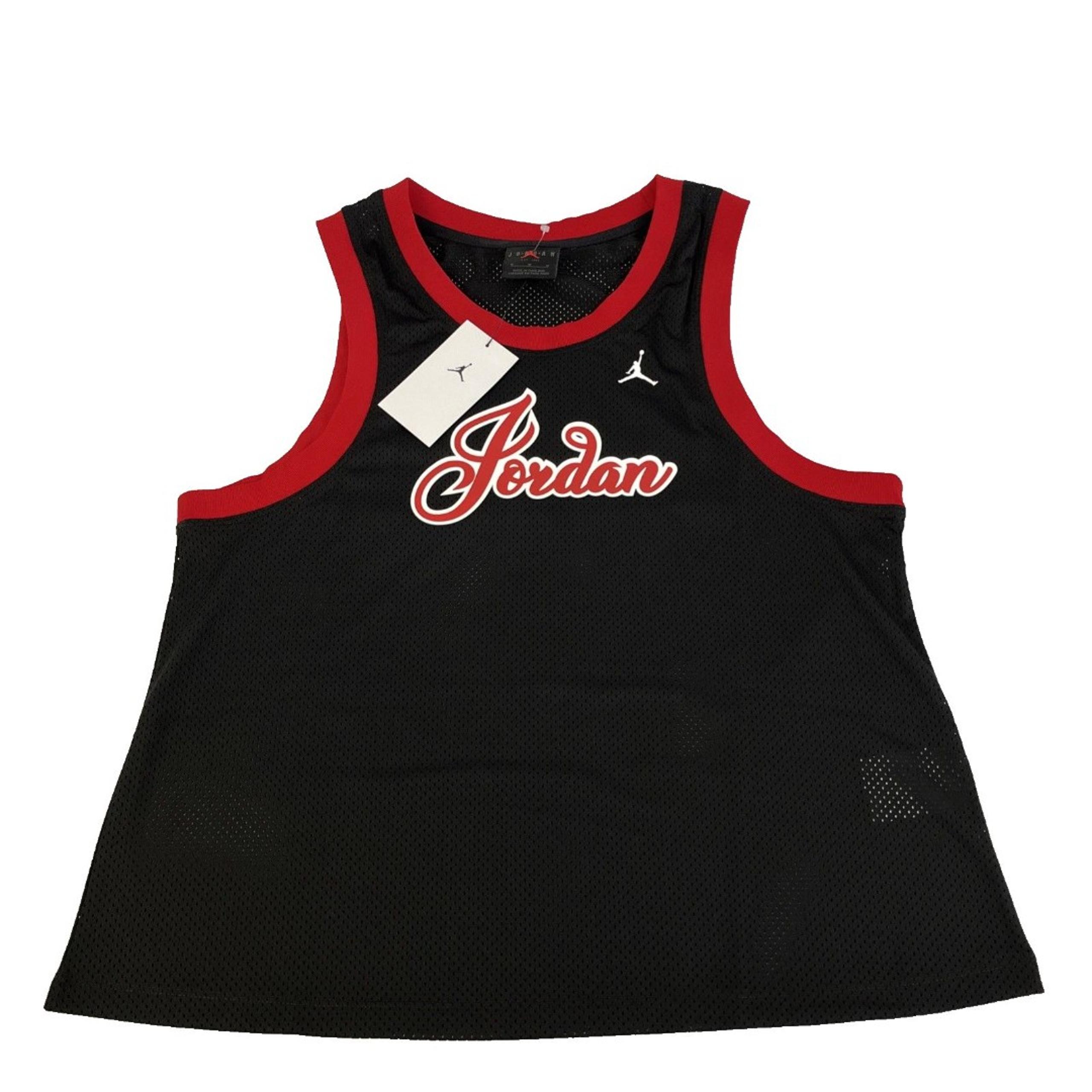 Nike Air Jordan Womens Jersey Tank Top Sz Medium Number 23 Black and Red NEW NWT
