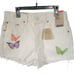Levi's 501 Ivory White High Waisted Butterfly Print Cut Off Jean Shorts Size 28