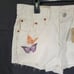 Levi's 501 Ivory White High Waisted Butterfly Print Cut Off Jean Shorts Size 28
