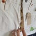 Levi's 501 Ivory White High Waisted Butterfly Print Cut Off Jean Shorts Size 28