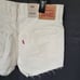Levi's 501 Ivory White High Waisted Butterfly Print Cut Off Jean Shorts Size 28