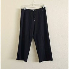 St. John Sport Black Santana Knit Drawstring Pants Size M