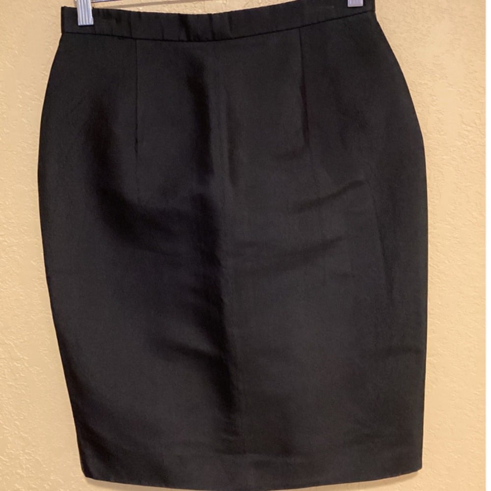 Badgley Mischka Black textured Satin Pencil Skirt, Size 8, fully lined
