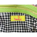 Jazza Vintage Vinyl Plastic Black White Checker Purse Shoulder Bag Lime Neon Gre